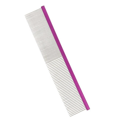 Greyhound Comb For Dogs, Metal Comb For Dogs Metal Dog Comb Cat Comb For Removing and Knots Dog Combs with Rounded Ends Grooming Tool For Long Short Haired Dog (Purple