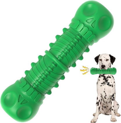 Dog Squeaky Toys for Aggressive Chewers, Durable Dog Chew Toys for Large Medium Breed Dog, Dog Toys, Tough Durable Dogs Toys with Natural Rubber (Green, for Larege Dogs)