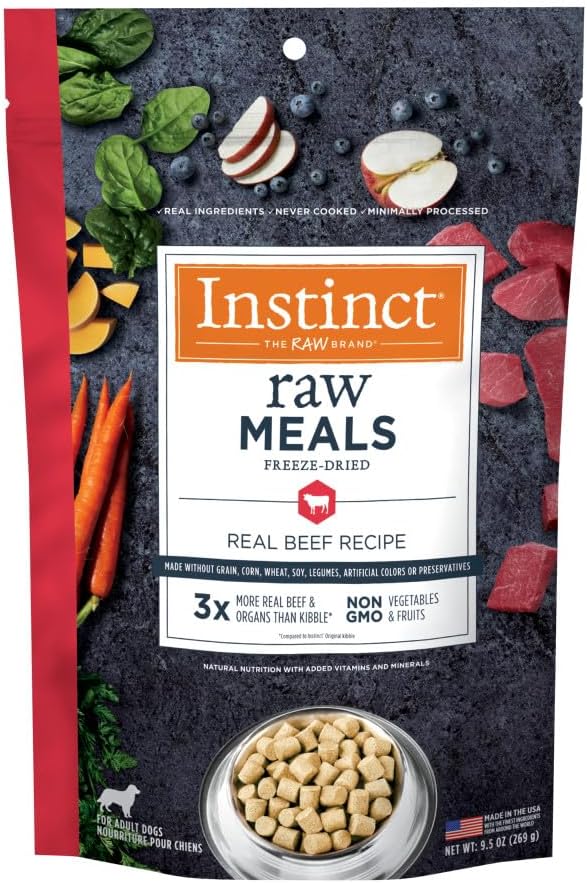 Instinct Freeze Dried Raw Meals Grain Free Dog Food, Dog Food Dry, Freeze Dried Dog Food, Raw Dog Food, Beef Recipe, 9.5 oz