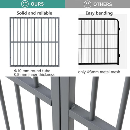 Dog Playpen - 32" Height Dog Pen, Heavy Duty Puppy Pen with Door, Safe & Sturdy, Easy Assemble for Indoor/Outdoor Pet Playpen (6 Panels with Door, Charcoal Gray)