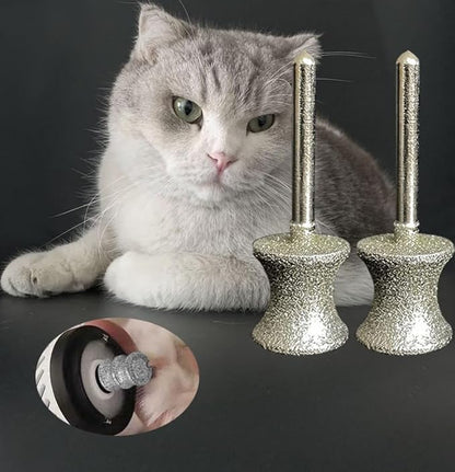 LiveOnce Diamond Dog/Cat Nail Grinder Bits for Rotary Tool Fits Dremel and Many Others for pet, 2 Pieces