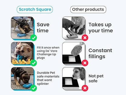 De' Vora Scratch Square - Dog Nail Scratch Board Treat Box | 5 in 1 Dog Scratch Pad for Nails | Dog Nail Scratch Board with Treat Box | Scratch Pad for Dogs Nail File | Dog Scratch Board XS/S