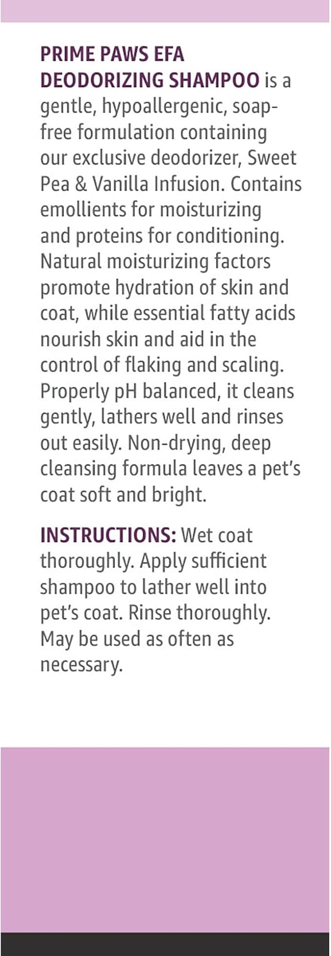 EFA Deodorizing Shampoo for Dogs & Cats - Moisturizing & Hypoallergenic Dog Shampoo for Itchy Skin Relief - Cat Shampoo with Essential Fatty Acids for Dry Skin - 16 oz