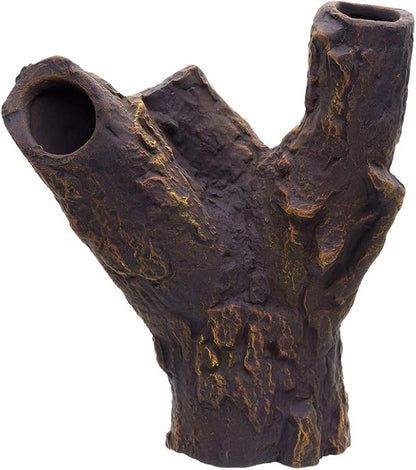 Plecoceramics Aquarium Ceramic Decorations Cave Betta Stone Decor - Aquarium Fish Tank Hideway Decor for breeding Cichlids Plecos Betta Toys Hideout (Snag)