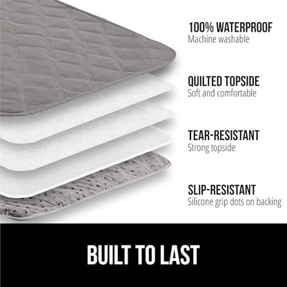 Gorilla Grip 100% Waterproof Dog Blanket, Pet Friendly Sofa Throw Essential for Small Pets, Dogs, Cats, Tear and Slip Resistant Leakproof Couch Cushion Cover for Indoor Furniture, 40x50 Charcoal