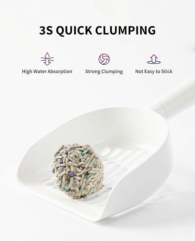 PETKIT Mixed Cat Litter Fast Clumping,Flushable,Ultra Absorbent, 100% Natural Ingredients Litter,Water Dissolvable,Really Dust-Free,Low Tracking Bentonite Tofu Litter ( 7.9 lb×4 Bags)