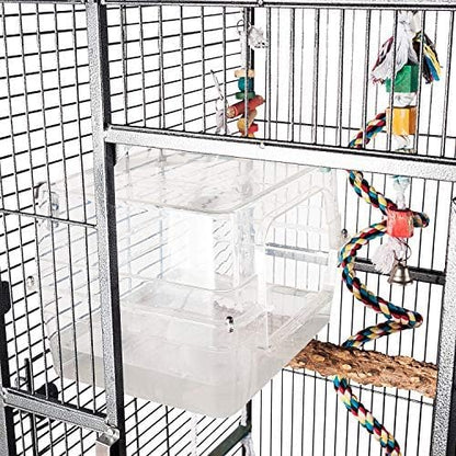 Colorday Large Bird Bath for Cage, Parrot Bath for Parakeet, African Grey, Amazon, Conure, Cockatiel(13X11X8 inch)