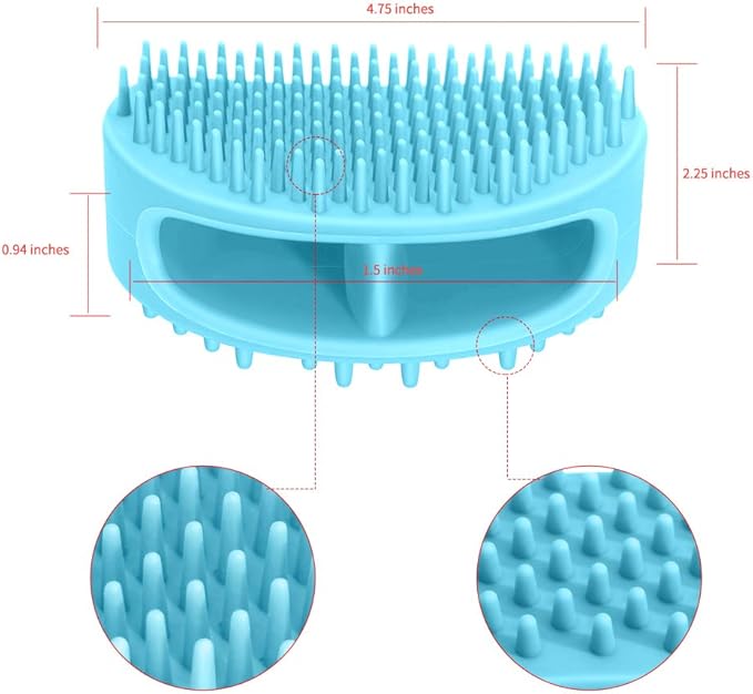 Dog Brush & Cat Brush, Soft Silicone Dog & Cat Grooming Brush, Pet Bath & Massage Brush for Cats and Dogs with Short or Long Hair, Cat Slicker Shedding Hair Brush Blue