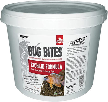 Fluval Bug Bites Cichlid Fish Food, Pellets for Medium to Large Sized Fish, 3.74 lb.