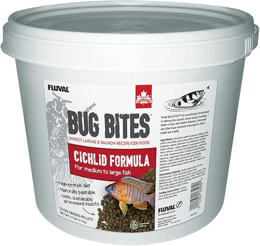 Fluval Bug Bites Cichlid Fish Food, Pellets for Medium to Large Sized Fish, 3.74 lb.