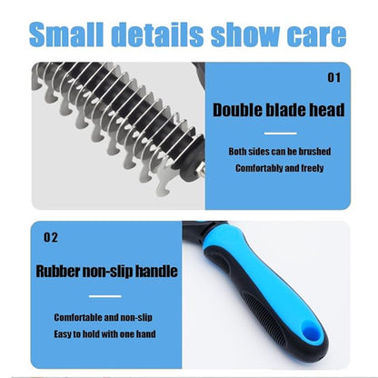 Dycaku Pet Grooming Dog and Cat Hair Removal Brush Tool Hair Removal comb mat Hair removal Safe hair remover double-sided metal comb for cats and dogs with long or short pet hair