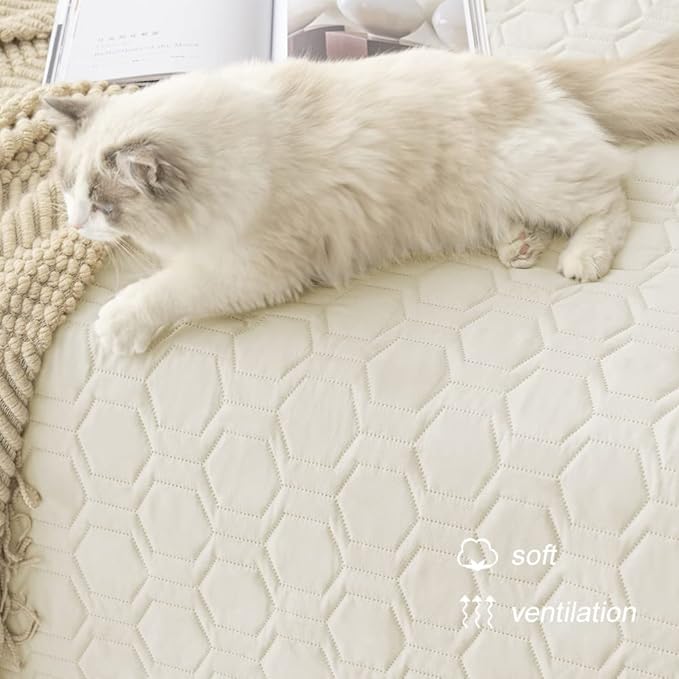 Waterproof and Anti-Slip Dog Bed Cover and Pet Blanket Sofa Pet Bed Mat ï¼_ar Incontinence Mattress Protectors Furniture Couch Cover for Most Cats Dogs, Petsï¼30x70-Ivoryï¼