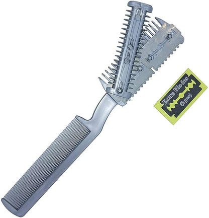 2-Pack Manual Pet Hair Trimmer for Dogs & Cats - Quiet Razor with Extra Blades, Comb Attachment - Comfortable Grip, Safe for All Coat Types