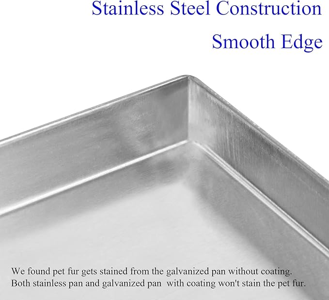 41x27.38x1 Replacement Tray for Dog Crate, Stainless Steel, Chew-Proof and Crack-Proof Dog Kennel Tray Replacement