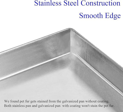 41x27.38x1 Replacement Tray for Dog Crate, Stainless Steel, Chew-Proof and Crack-Proof Dog Kennel Tray Replacement