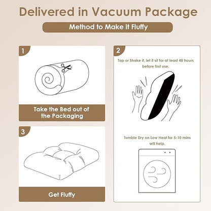 EHEYCIGA Fluffy XXL Dog Crate Pad, Plush Faux Fur Dog Bed for Extra Large Dogs, Calming Anti Anxiety XXL Dog Bed for Crate, Washable Soft Warm Dog Crate Mat with Non-Slip Bottom, Beige