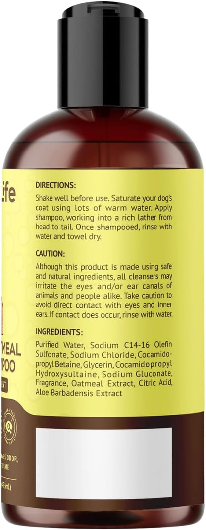 Dog Shampoo and Conditioner Aloe Oatmeal + Coconut 16 fl oz - Natural Dog Shampoo Sensitive Skin Dog Breeds, Moisturising, Dog Shampoo for Smelly Dogs, Goldendoodles