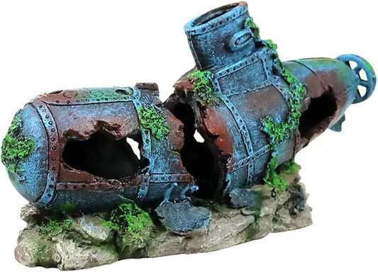 Aquarium Décor Thematic Ornaments - Submarine Fish Tank Decorations for Betta Hideout Caves
