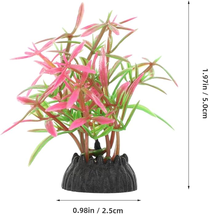 40pcs Fish Tank Decorations Set Aquarium Plants, Colorful Aquarium Artificial Decor Mini Plastic Water Plants Betta Goldfish Turtle Fish Tank Grass Accessories