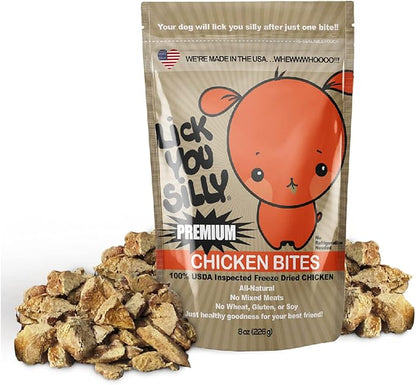 Grain-Free, All-Natural Freeze-Dried Chicken Liver Dog Treats - Made in The USA with Vital Essential Ingredients for Dogs, Including Puppy Training - 8 Ounce Treat Pouch