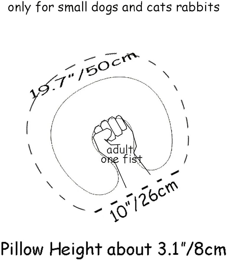 Pet Pillow Floral U-Shaped Pillow for Dogs, Soft Dog Neck Pillow, Small Animal Pillow for Cat Dog Raabits, Pet Neck Pillow for Upper Spine Calming Support (Yellow Flower Rabbit)