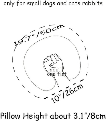 Pet Pillow Floral U-Shaped Pillow for Dogs, Soft Dog Neck Pillow, Small Animal Pillow for Cat Dog Raabits, Pet Neck Pillow for Upper Spine Calming Support (Yellow Flower Rabbit)