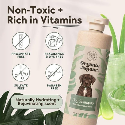 Natural Dog Shampoo  Hypoallergenic, Moisturizing, & Soothing for Sensitive Skin  All-Natural, Chemical-Free, Vegan, Cruelty-Free  Safe for Puppies & Dogs of All Breeds