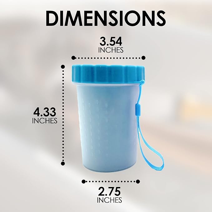 Dog Paw Cleaner l Keep Your Pet's Paws Clean and Fresh l Medium Size 9.5 x 9.5 x 11.5 cm l PP, Silicon and Polyester Materials l Easy and Effective Paw Cleaning Solution l Blue