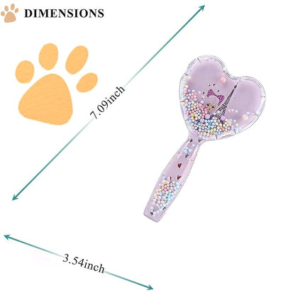 Small Dog Brush, Soft Dog Brush for Shih Tzus, Yorkies, Maltipoos, Maltese ï¼ Love Shape Puppy Massaging Hair Brush, Cat Brush, for Small Dogs Cats Rabbits of All Hair Types (Purple)