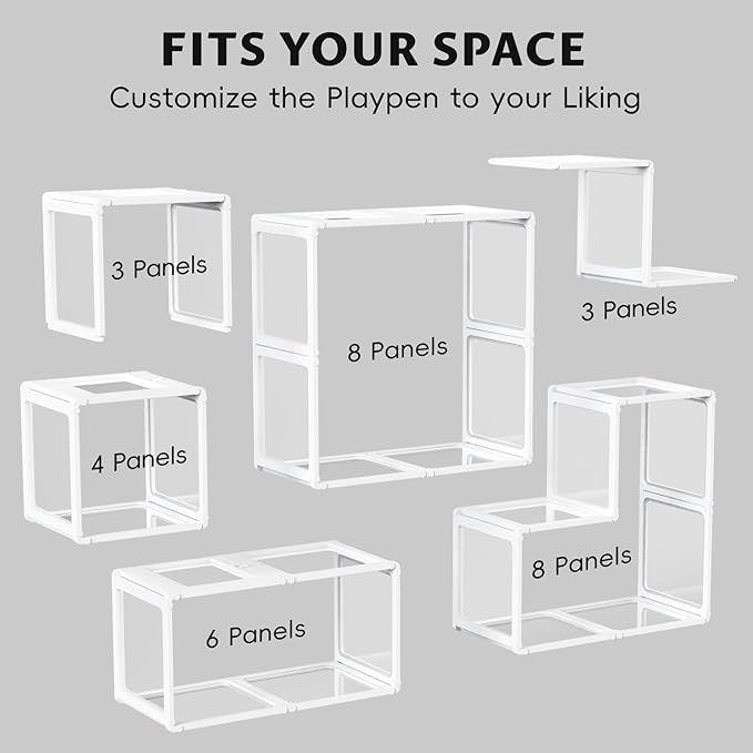 PALOPALO XXL Transparent Acrylic Pet Playpen for Puppies Nursing Dogs & Indoor Outdoor Cats - Lightweight Portable Kennel with Tool-Free Assembly, Breathable Design for Home Use