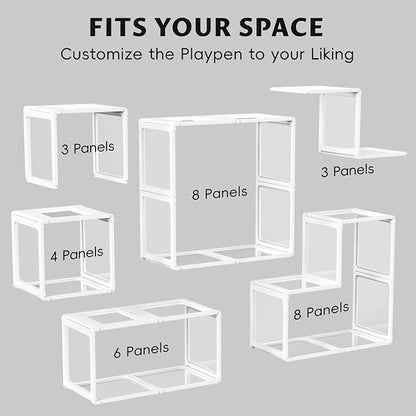 PALOPALO XXL Transparent Acrylic Pet Playpen for Puppies Nursing Dogs & Indoor Outdoor Cats - Lightweight Portable Kennel with Tool-Free Assembly, Breathable Design for Home Use