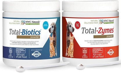 NWC Naturals Mini-Twin Pack 2.22oz Probiotics and Digestive Enzymes for cats and dogs. Smaller Size.