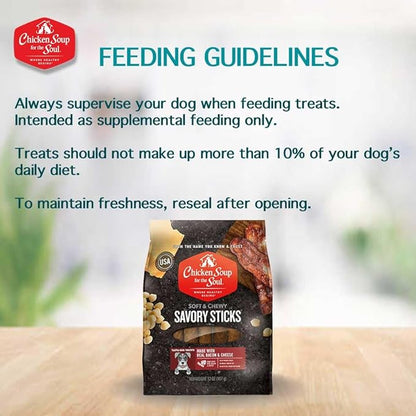 Chicken Soup for The Soul Savory Sticks Dog Treats, Bacon & Cheese, 32 Ounce Bag | Soy, Corn & Wheat Free, No Artificial Flavors or Preservatives