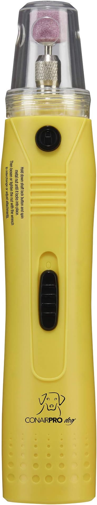 CONAIRPROPET Dog & cat Nail Grinder Cordless for Professional Grooming at-Home with LED Lights and Attachments Included