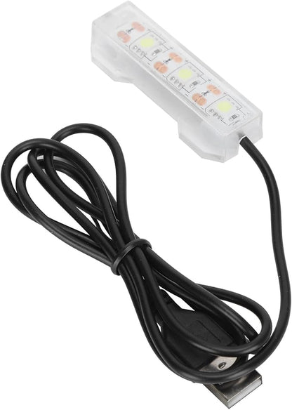 Soft LED Aquarium Plant Light, 5V 0.6W USB 2.0 Mini Aquarium Lamp, LED Desktop Fish Tank Light with 3.28ft Cable, White Lighting Small Water Plant Light for Plant Grow