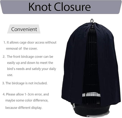 QBLEEV Round Parrot Birdcage Cover Pet Universal Blackout Cage Cover Shade Windproof Light-Proof Sleep Reduces Distractions Night Accessories Cloth Without Cage
