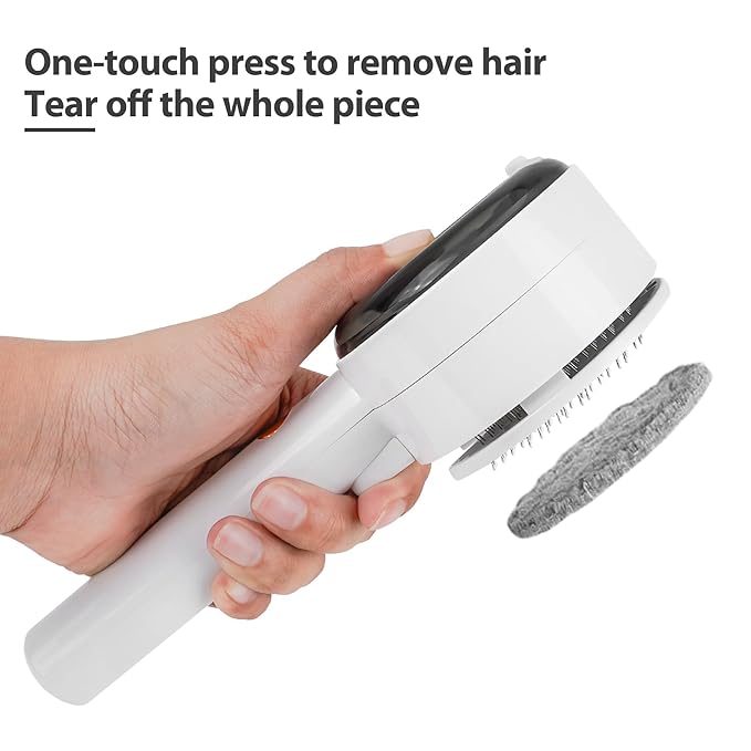 3 IN 1 Pet Shedding Brush, Steam Brush for Cats,Efficient Hair Removal and Cleaning for Dogs&Cats, Pet Grooming Removal Comb (White)