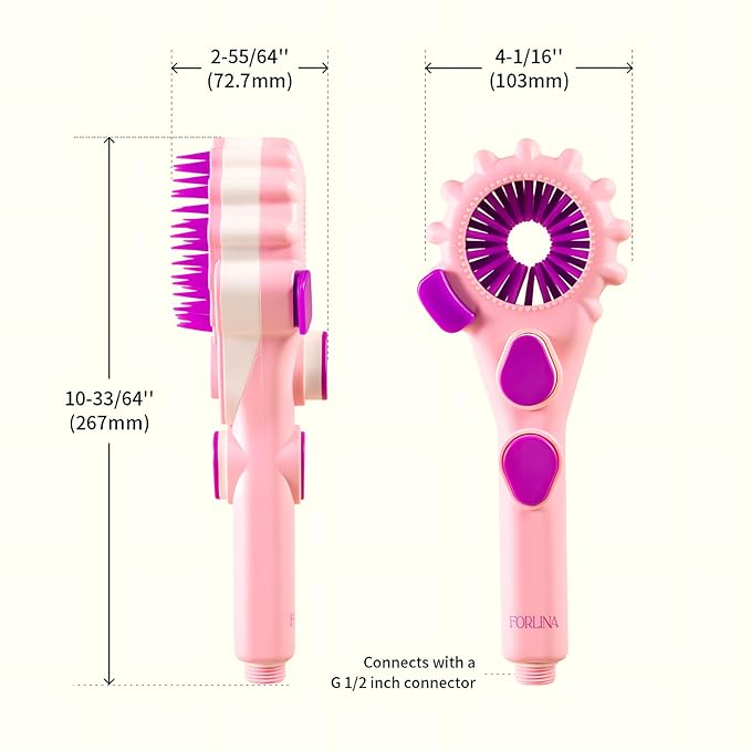 Forlina Brand Dog Shower Attachment | Multi-Functional | One-Handed Operation | Dog Bath Supplies | Shampoo Brush With Low Joint Stress | Easy To Install | Small