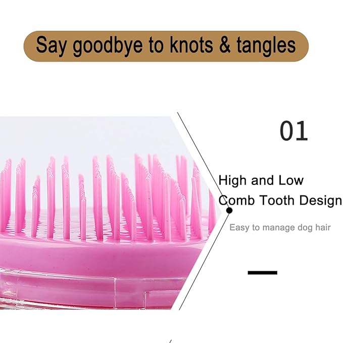 Soft Dog Brush for Small Dogs - Gentle Puppy Massaging Brush for Shih Tzus, Yorkies, Maltipoos, Maltese, Cats & Rabbits - Love Shape Design for All Hair Types (Purple)