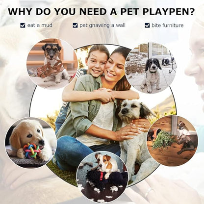 BestPet | Dog Playpen | 32 Inch, 8 Panels | Heavy Duty Metal Pet Exercise Pen | Indoor Outdoor Fence Panels | Rust-Resistant, Removable, Tool-Free Setup | Anti-Skid, Expandable Design