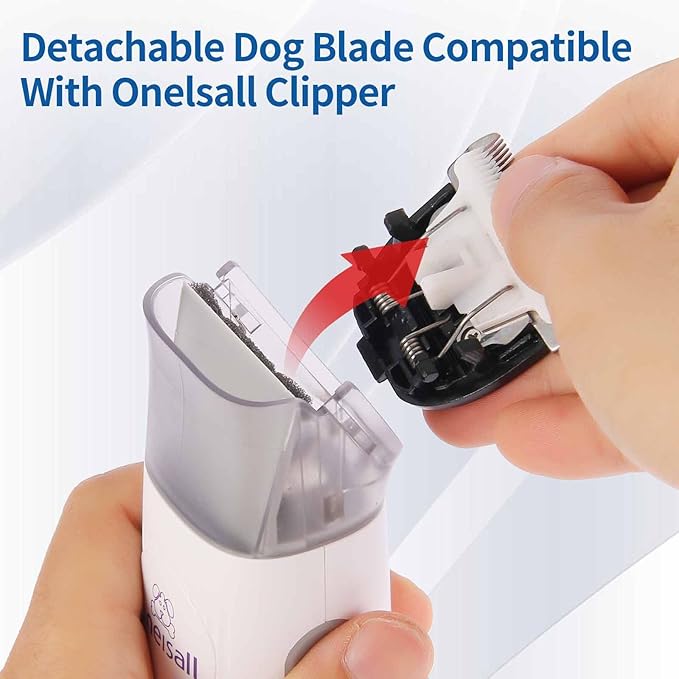 2 Pack Dog Grooming Replacement Blade Compatible with Oneisall Low Noise Dog Clippers, Dog Hair Vacuum Clipper Made of Ceramic Blade & Stainless Steel Blade Size3.2mm