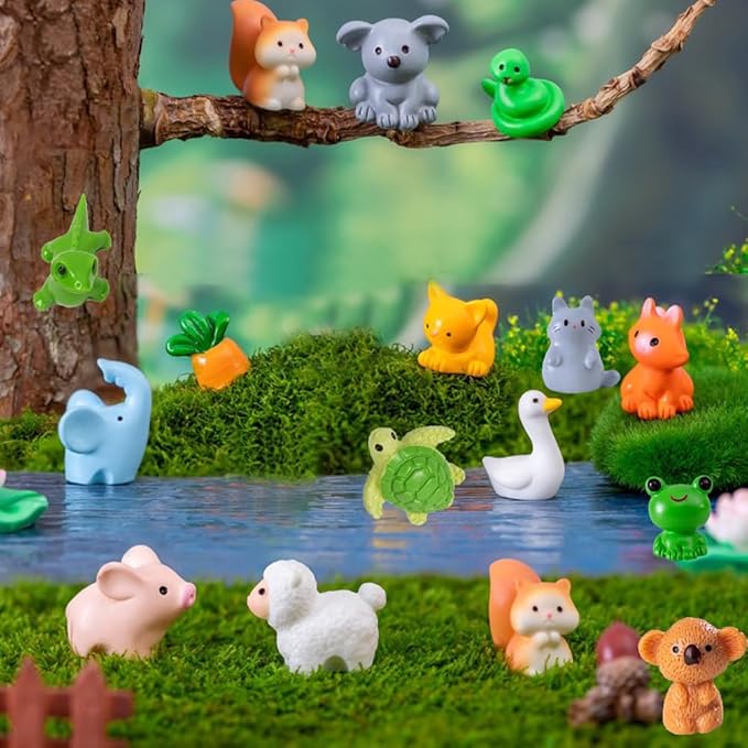 46pcs Mini Resin Animal Styles Tiny Resin Animals