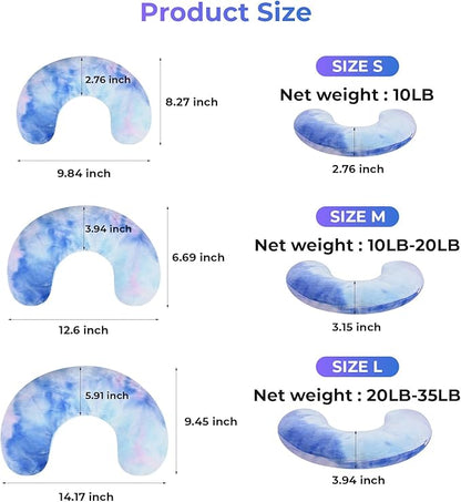 Dog Pillow, U-Shaped Dog Calming Pillow for Pet, Soft Dog Neck Pillow Machine Washable Dog Bed Pillow for Dog and Cat Enhance Sleep Quality(Tie-dye Purple Blue, Large)