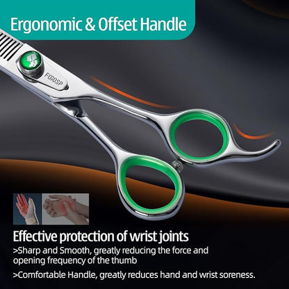 46 Teeth Dog Thinning Shears for Grooming 7.0 inch Professional Blending Thinning Scissors for Dogs Cat Pet Japanese 440C Stainless Right Handed