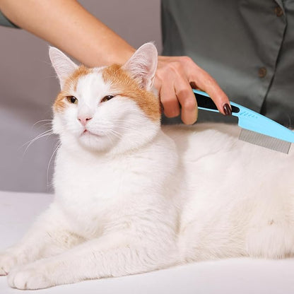 3 Pack Flea & Lice Combs for Dogs, Cats & Small Pets - Grooming Tool for Eye Tear Stains