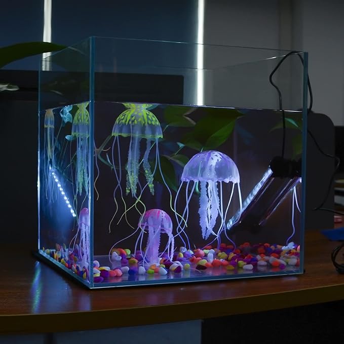 LED Aquarium Lights, Underwater Fish Tank Light RGB Waterproof Color Changing Submersible 16 Color 4 Modes Brightness Adjustable Memory Function Sucker Hang Lighting Strip, 15 inch