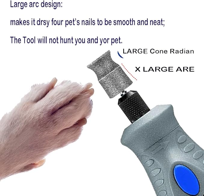Diamond Dremel Dog Nail Grinder Bits for Rotary Tool-1/8'' Dremel Dog Nail Grinder Attachment-Pet Bit Work for Animals Nail Care (XX Large Q)