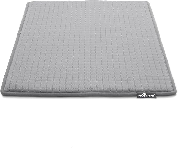 Paw Inspired Cooling Orthopedic Crate Pad for Dogs, Washable Memory Foam Dog Cooling Mat (29x18 Inch Small Size for 30 Inch Kennel, Gray)