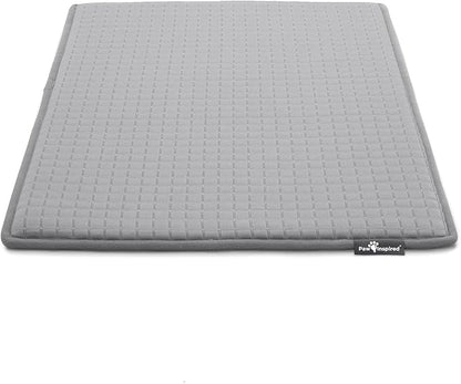 Paw Inspired Cooling Orthopedic Crate Pad for Dogs, Washable Memory Foam Dog Cooling Mat (29x18 Inch Small Size for 30 Inch Kennel, Gray)