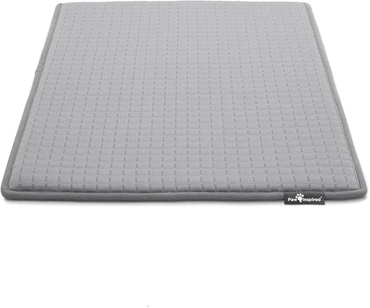 Paw Inspired Cooling Orthopedic Crate Pad for Dogs, Washable Memory Foam Dog Cooling Mat (29x18 Inch Small Size for 30 Inch Kennel, Gray)